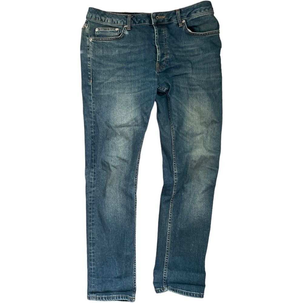 Tooman jeans straight leg 32S medium blue stretch slim